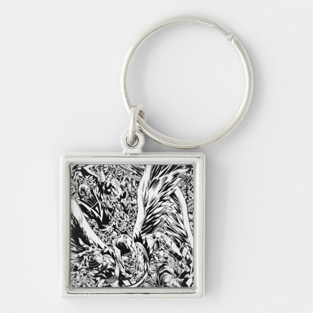 Porte-clés Peinture de groupe de nuit Noir et Blanc (Devant)