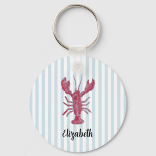 Porte-clés Peinture de homard à rayure personnalisée