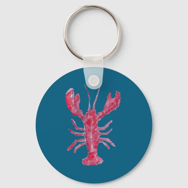 Porte-clés Peinture de homard design nautique côtier (Recto)