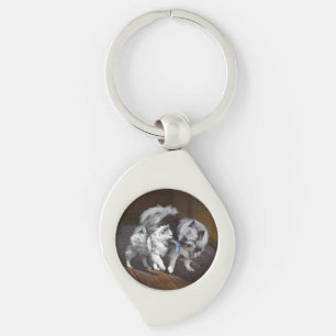 Porte-clés Peinture de jeu de Keeshond - Art original de chie