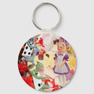 PORTE-CLÉS PEINTURE DE LA REINE DES ROSES DU COEUR ROUGE