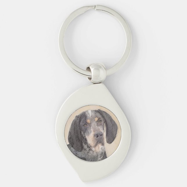 Porte-clés Peinture de linge bluetick - mignon chien original (Devant)
