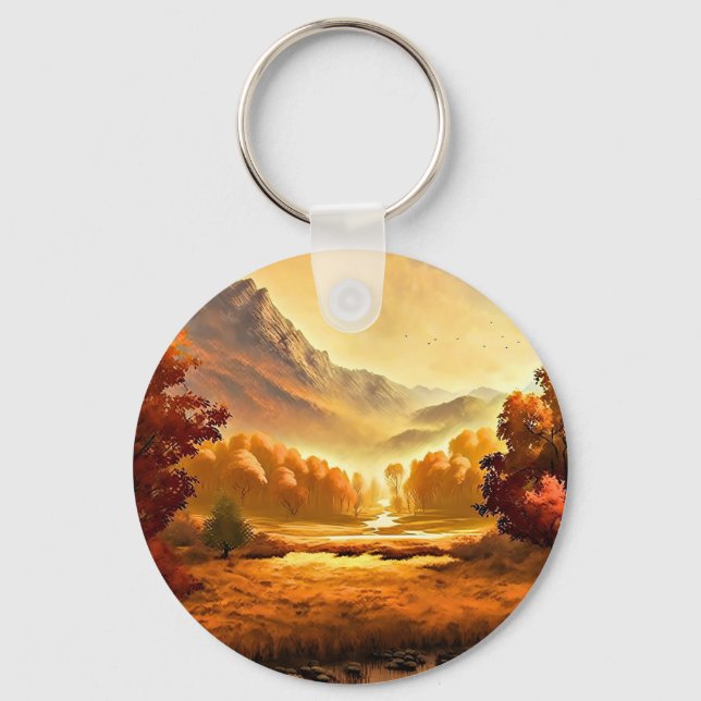 Porte-clés Peinture de paysage d'automne-68754 (Recto)