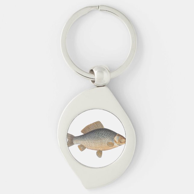 Porte-clés peinture de pêche de carpe dessin d'eau douce  (Devant)