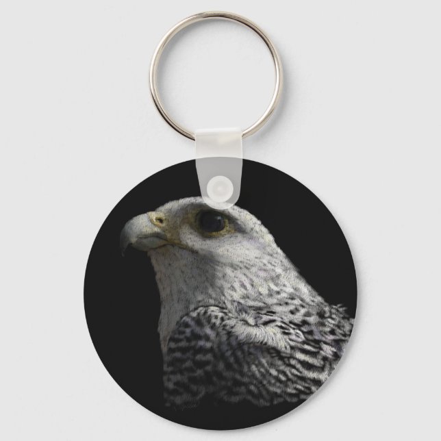 Porte-clés Peinture de portrait de faucon arctique (Recto)