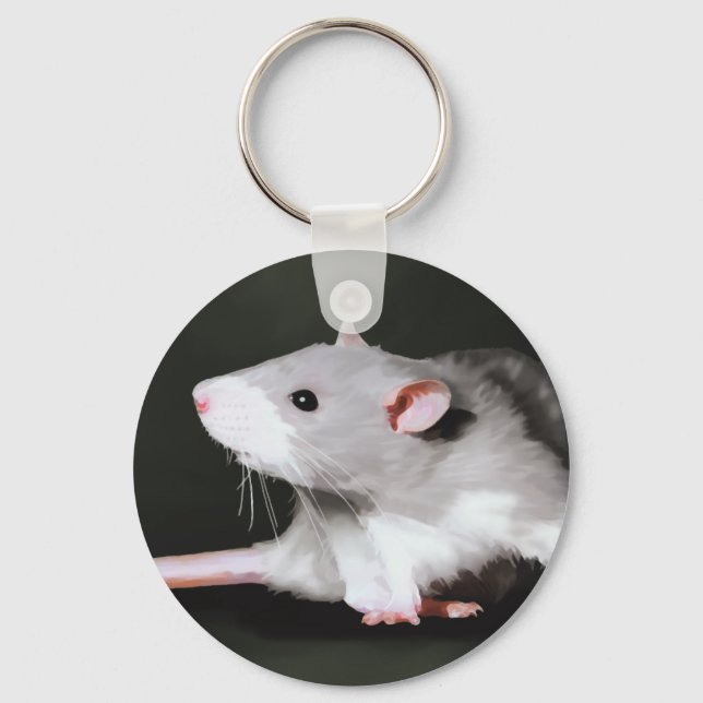 Porte-clés Peinture de rat mignon (Recto)