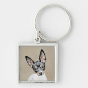 Porte-clés Peinture de Rat Terrier - Cute Original Dog Art