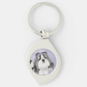 Porte-clés Peinture de Shih Tzu - Art original de chien migno