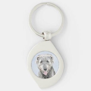 Porte-clés Peinture de Wolfhound irlandais - Joli art origina
