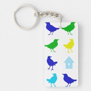 Porte-clés Peinture des oiseaux colorés par Chariklia Zarris