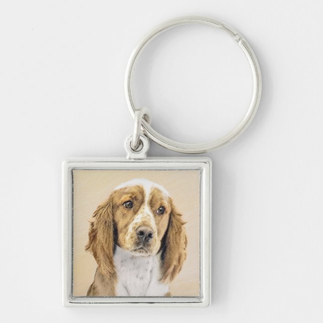 Porte-clés Peinture d'espagnol Welsh Springer - Art original  (Devant)