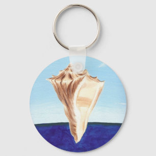 Porte-clés Peinture d'océan de Shell de mer de conque, porte