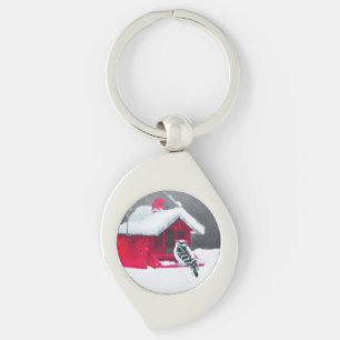 Porte-clés Peinture Downy Woodpecker - Art original pour oise