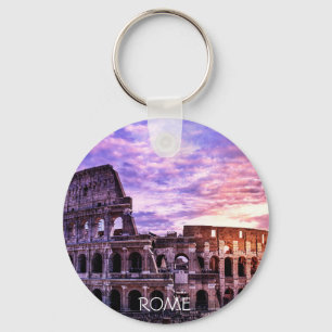 Porte-clés Peinture du Colisée à Rome au coucher du soleil
