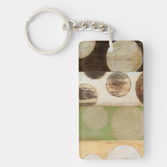 Porte-clés Peinture en panneau de bois de tonalité Terre avec (Devant)