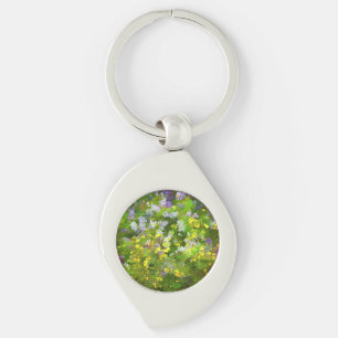 Porte-clés Peinture fleur sauvage Impasto - Art Fleur Origina
