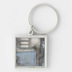Porte-clés Peinture grise et bleue abstraite