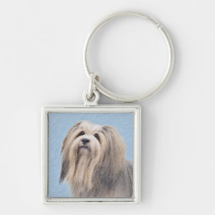 Porte-clés Peinture Havanaise (Argent) - Cute Original Chien 