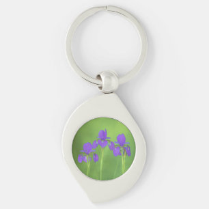 Porte-clés Peinture Iris Violet - Art Fleur Originale