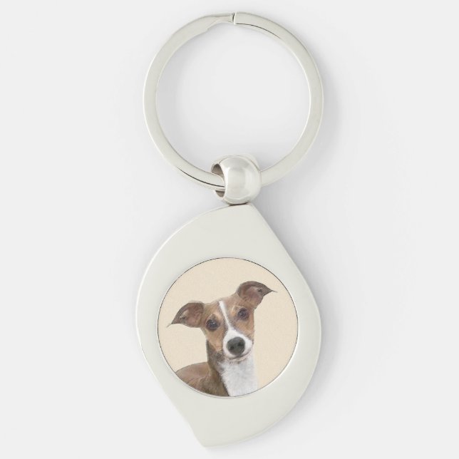 Porte-clés Peinture italienne Greyhound - Cute Original Chien (Devant)