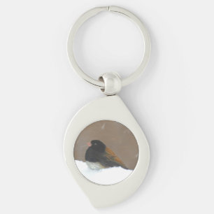 Porte-clés Peinture Junco foncée - Art original pour oiseaux