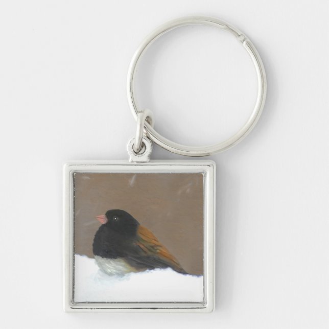 Porte-clés Peinture Junco foncée - Art original pour oiseaux (Devant)