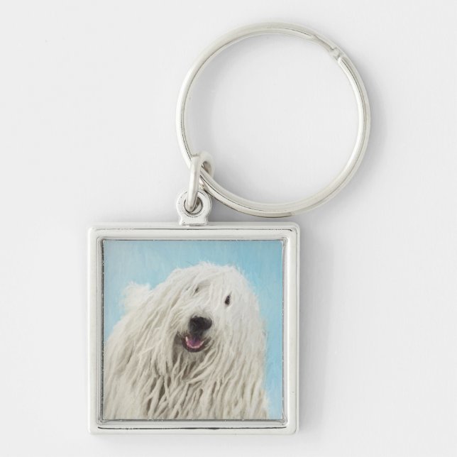 Porte-clés Peinture Komondor - Cute Original Chien Art (Devant)