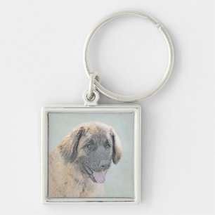 Porte-clés Peinture Leonberger - Joli art original chien