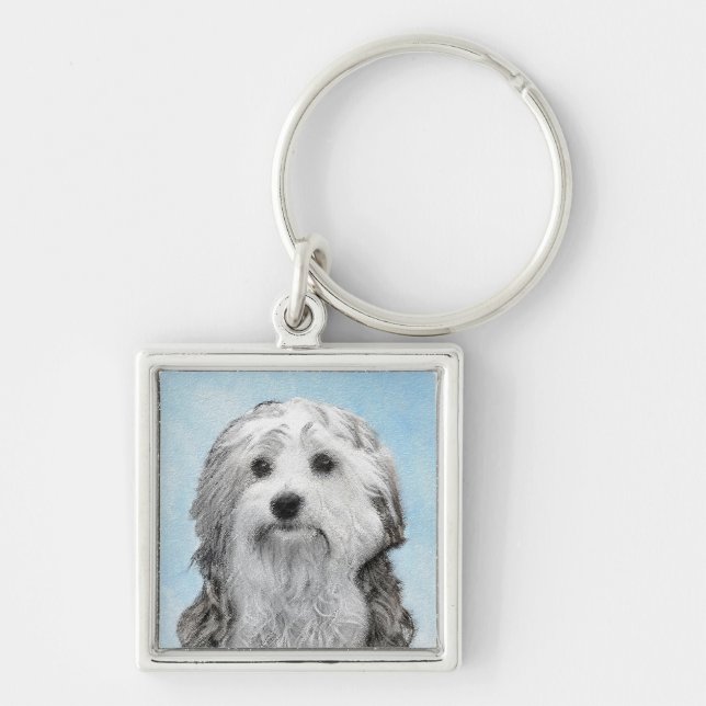 Porte-clés Peinture Lowchen - Cute Original Chien Art (Devant)
