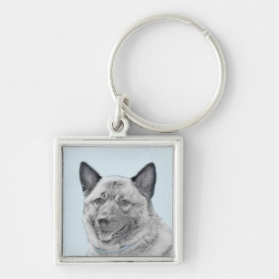 Porte-clés Peinture norvégienne Elkhound - Art original Chien