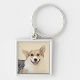 Porte-clés Peinture Pembroke Welsh Corgi - Art canin original