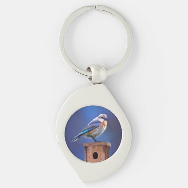 Porte-clés Peinture pour oiseaux bleus (femelle) - Art origin (Devant)