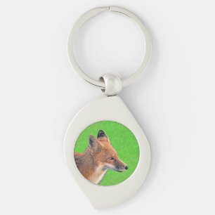 Porte-clés Peinture Red Fox - Art original de la faune