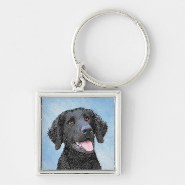 Porte-clés Peinture Retriever recouverte de boue - Art Chien  (Devant)