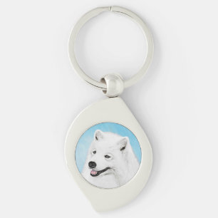 Porte-clés Peinture Samoyed - Cute Original Chien Art
