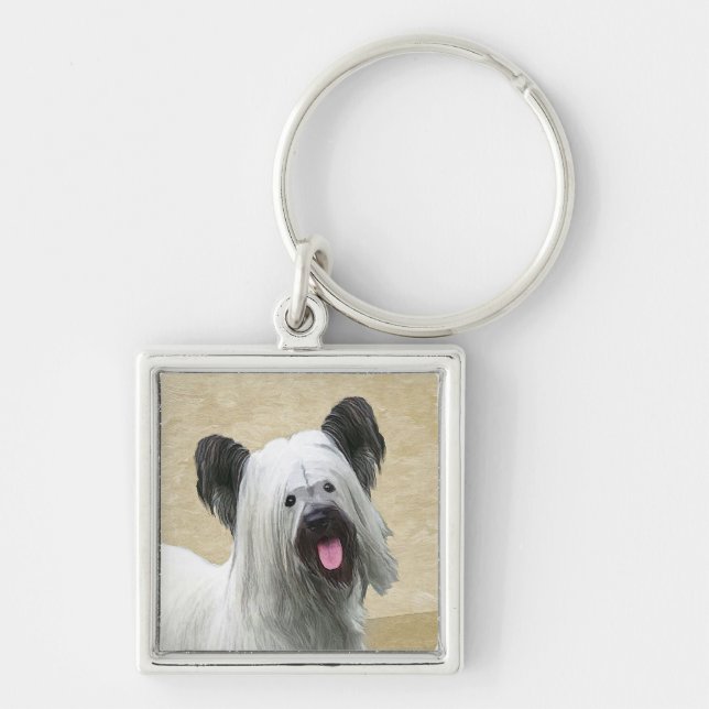 Porte-clés Peinture Skye Terrier - Cute Original Chien Art (Devant)