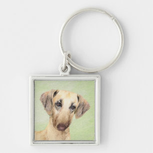 Porte-clés Peinture Sloughis - Joli art original pour chien