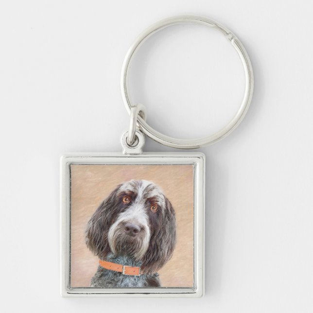 Porte-clés Peinture Spinone Italiano - Belle Art Original Chi (Devant)