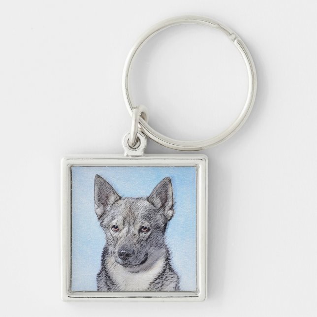Porte-clés Peinture Suédoise Vallhund - Cute Original Chien A (Devant)
