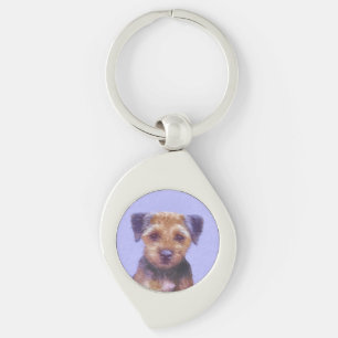 Porte-clés Peinture sur la frontière de Terrier - jolie art o