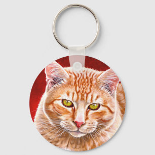 Porte-clés Peinture tigrée orange