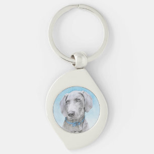 Porte-clés Peinture Weimaraner - Joli art original chien