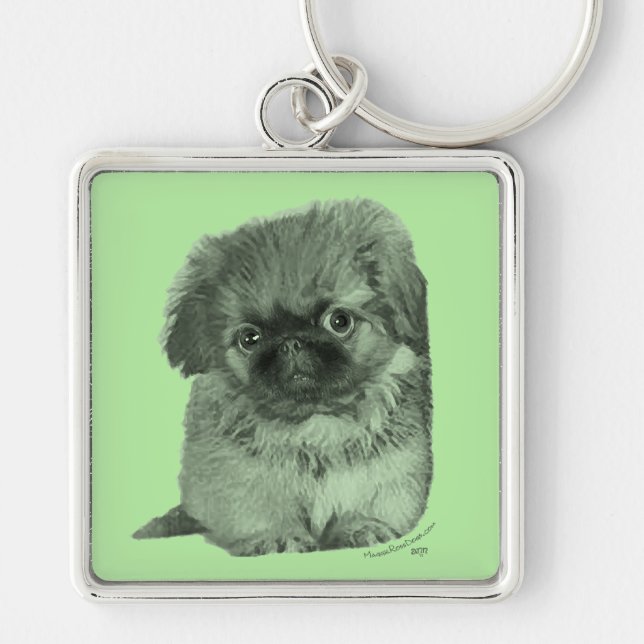 Porte-clés Pekingese Puppy Green (Devant)