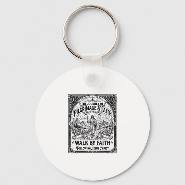 Porte-clés Pèlerinage de Jésus Chemin Saint Voyage (Recto)