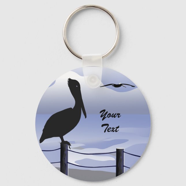 Porte-clés Pelican Ocean Shoreline Custom Keychain (Recto)