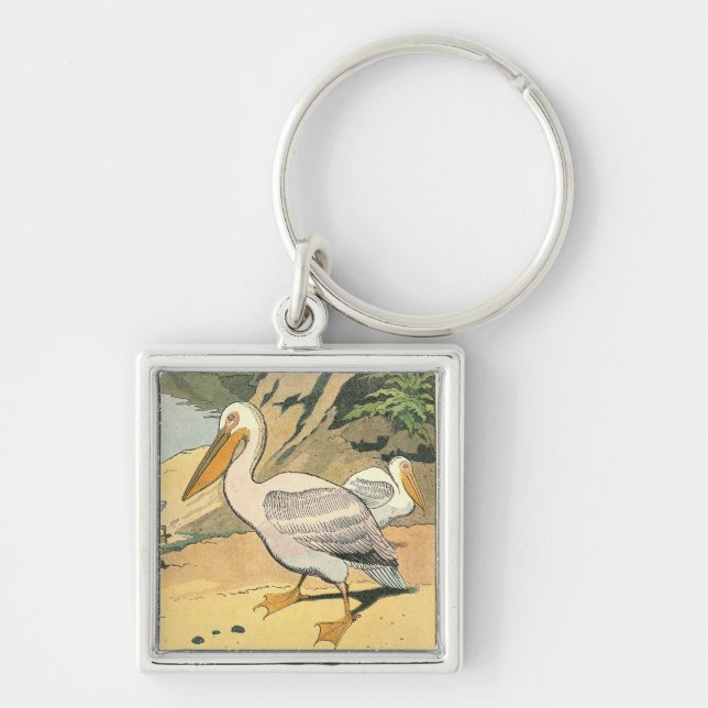 Porte-clés Pélicans sur la plage Illustré (Devant)