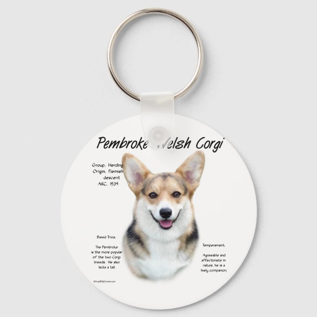 Porte-clés Pembroke Welsh Corgi Conception de l'histoire (Recto)