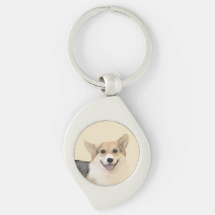 Porte-clés Pembroke Welsh Corgi Peinture - Art Chien original