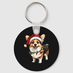 Porte-clés Pembroke Welsh Corgi Santa lumières de sapin de No