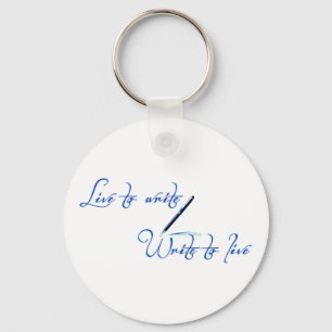 Porte-clés Pendentif de citation Vivre pour écrire Écrire pou
